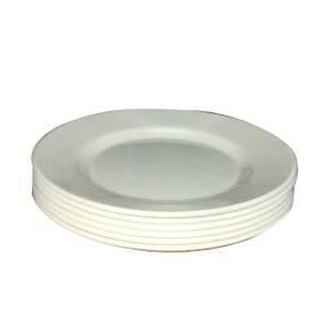 6'lı Beyaz Melamin 24cm Servis Tabağı
