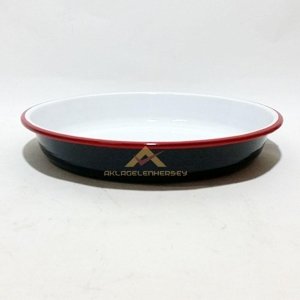 İÇ VE DIŞ YÜZEYİ EMAYE KAPLAMALI 26 CM ÇAPINDA EMAYE TEPSİ