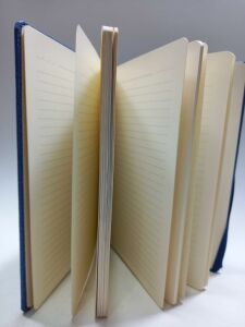 21*15 Mavi Renkli Kapaklı Çizgili  Kalemlikli Ajanda Defter( Takvimsiz) Ayraçlı