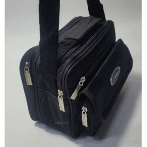 Erkek El Çantası 22x16cm Omuz Askılı Su Geçirmez Sağlam Branda Kumaş 5 Cepli Yatay Çanta