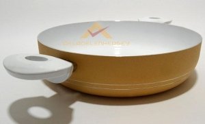 ÜcretsizKargo 28cm CAM KAPAKLI SERAMİK BASIK KARNIYARIK TENCERESİ
