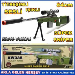 84cm Titreşimli Sesli Işıklı Süper Sniper Tüfek
