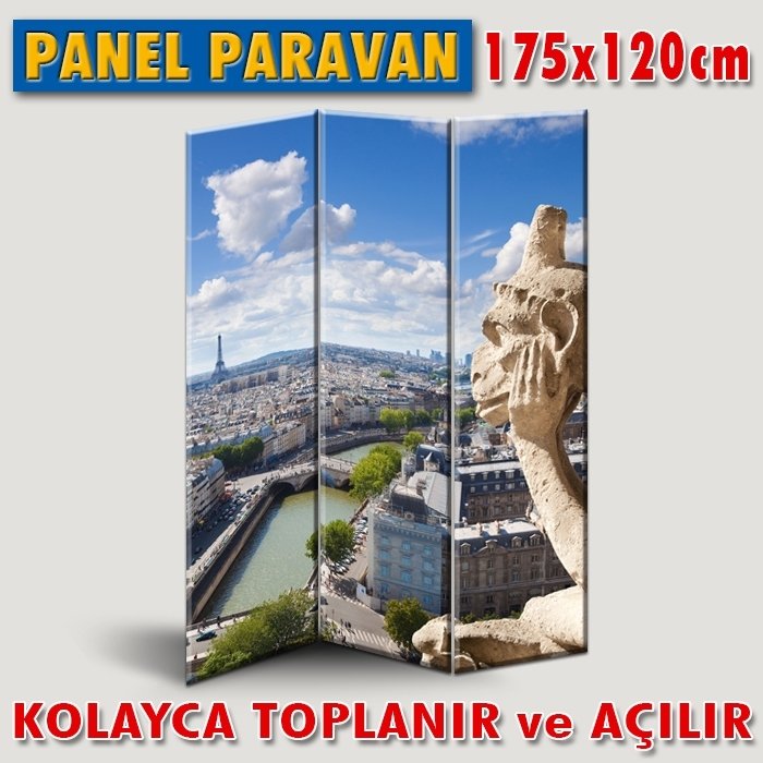 GÖRSELLİ KATLANIR PANEL BÖLME SİSTEMİ-NOTRE DAME PARİS'E BAKIŞ