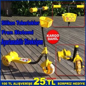 Silikon 2 Tekerlekli Scooter Ayarlanabilir Direksiyonlu Scooter