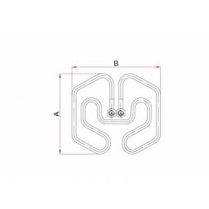 2500W Fritöz Rezistansı 220V 165x173mm Yerli Üretim Sağlam 