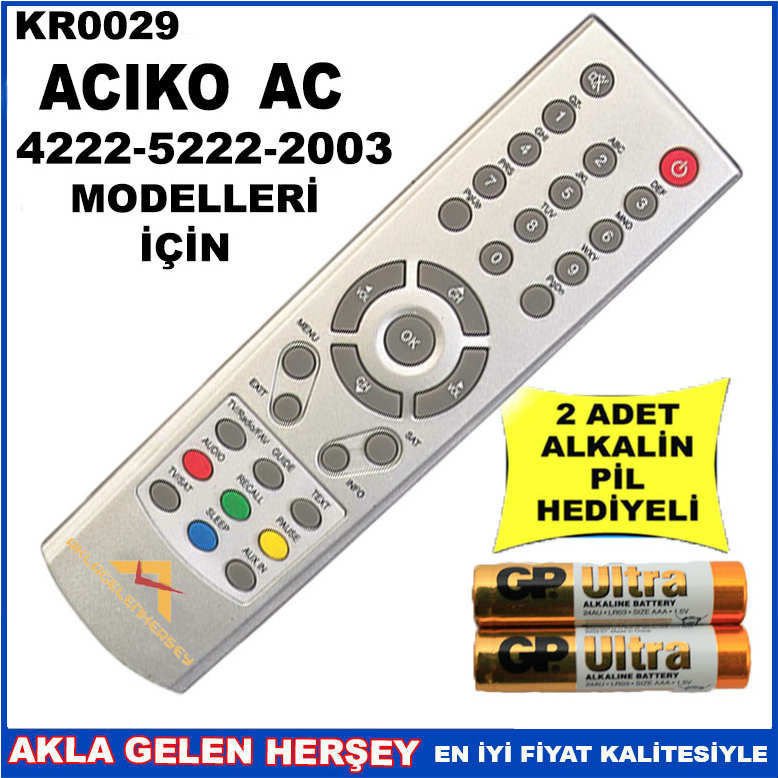 ACIKO AC UYDU CİHAZI Receiver KUMANDASI KR0029
