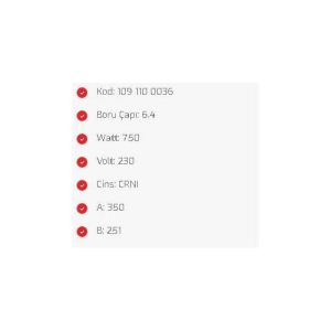 650W Fırın Rezistansı Flanşlı Mide Tipi 220V 356x240mm Yerli Üretim Sağlam Ve Kaliteli Yapı