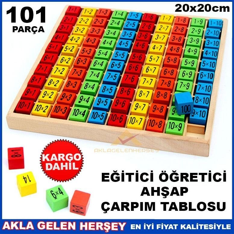 Ücretsiz Kargo 101pcs BAĞIMSIZ KÜP BLOKLAR AHŞAP ÇARPIM TABLOSU