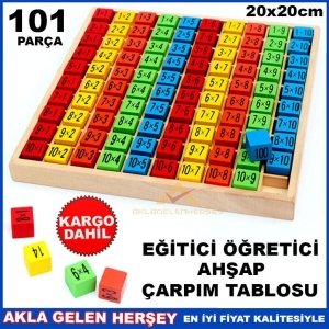 Ücretsiz Kargo 101pcs BAĞIMSIZ KÜP BLOKLAR AHŞAP ÇARPIM TABLOSU