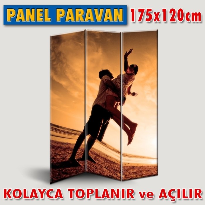 GÖRSELLİ KATLANIR PANEL BÖLME SİSTEMİ - GÜNBATIMI KIYIDA AŞK