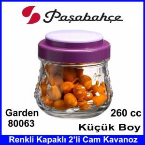 Paşabahçe 80063 Garden Renkli Kapaklı 2 li Cam Kavanoz 260cc