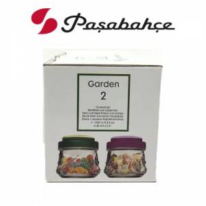 Paşabahçe 80063 Garden Renkli Kapaklı 2 li Cam Kavanoz 260cc
