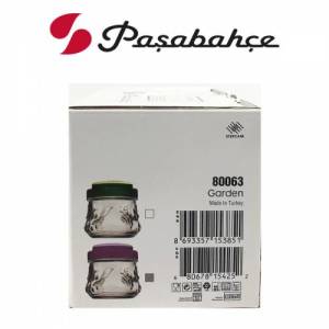 Paşabahçe 80063 Garden Renkli Kapaklı 2 li Cam Kavanoz 260cc