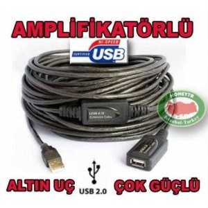 USB UZATMA KABLOSU 10metre HI-SPEED ŞEFFAF USB UZATMA KABLOSU2.0