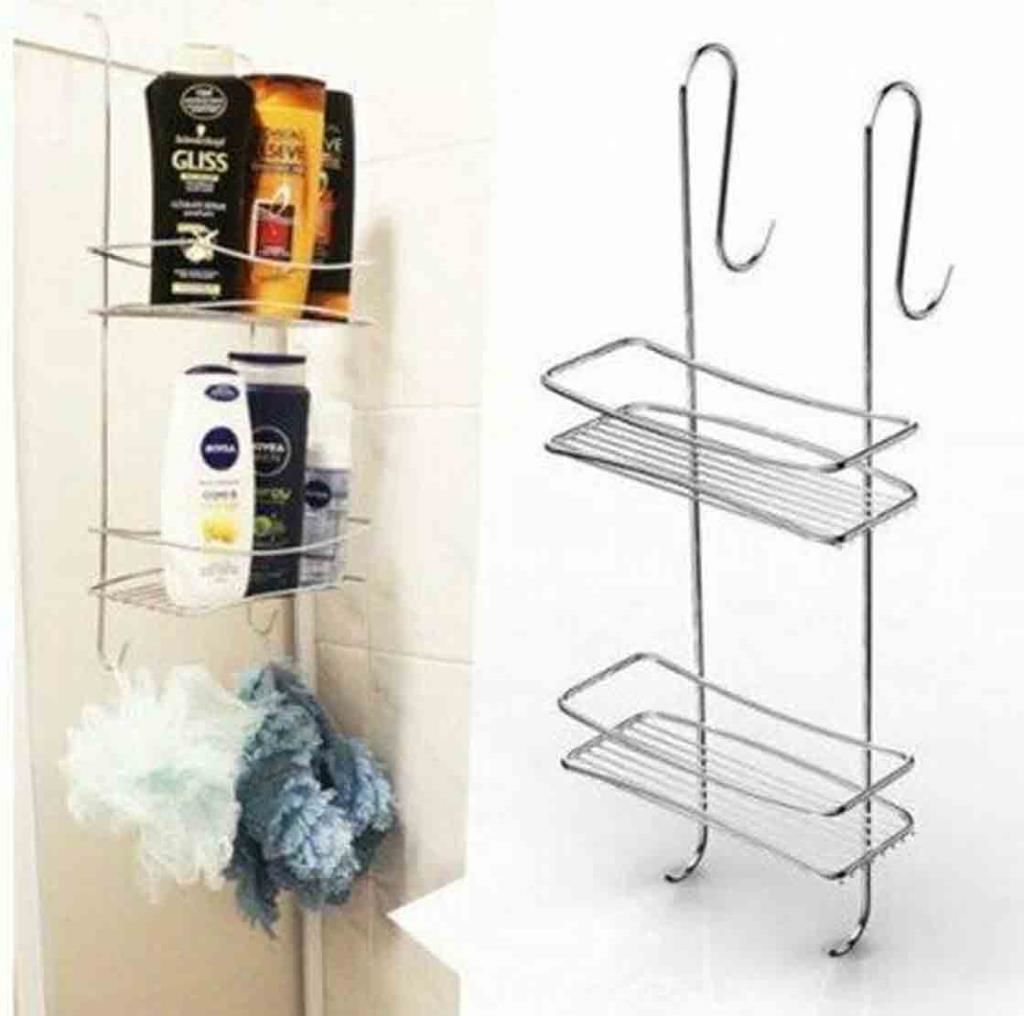 Askılı ve 2 Katlı Duşakabin Havlupan Rafı Sabunluuk, Şampuanlık