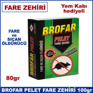 Brofar Pelet Fare Zehiri 80gr Çok Etkili Fare ve Haşere Öldürücü