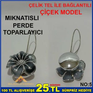 ÇİÇEK MODEL MIKNATISLI PERDE TOPARLAYICI