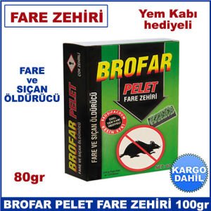 Brofar Pelet Fare Zehiri 80gr Çok Etkili Fare ve Haşere Öldürücü