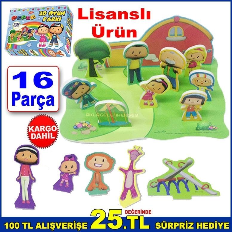 Lisanslı Ürün Pepe 3D Oyun Parkı 16 Parça Pepe ve Arkadaşları