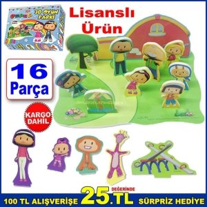 Lisanslı Ürün Pepe 3D Oyun Parkı 16 Parça Pepe ve Arkadaşları