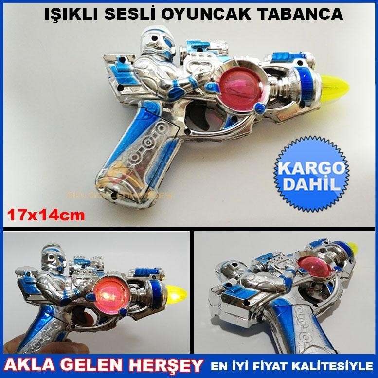 Ücretsiz Kargo IŞIKLI SESLİ ROBOT MODELLİ 17cm OYUNCAK TABANCA