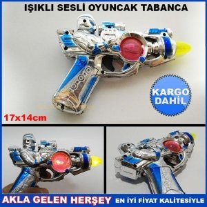 Ücretsiz Kargo IŞIKLI SESLİ ROBOT MODELLİ 17cm OYUNCAK TABANCA