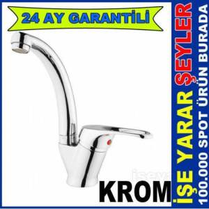 Full Krom Mix Kısa Kuğu Evye Batarya Armatürü