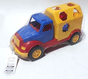 28x15x12cm Boyutunda Kırmızı Renk Bloklu Bul-Tak Oyuncak Kamyonet