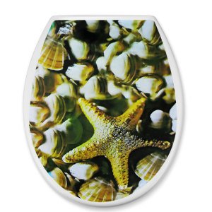 Tüm Klozetlere Uygun Kolay Temizlenen ve Takılan Deniz Ürünleri Desenli Klozet Kapak Takımı