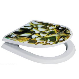 Tüm Klozetlere Uygun Kolay Temizlenen ve Takılan Deniz Ürünleri Desenli Klozet Kapak Takımı