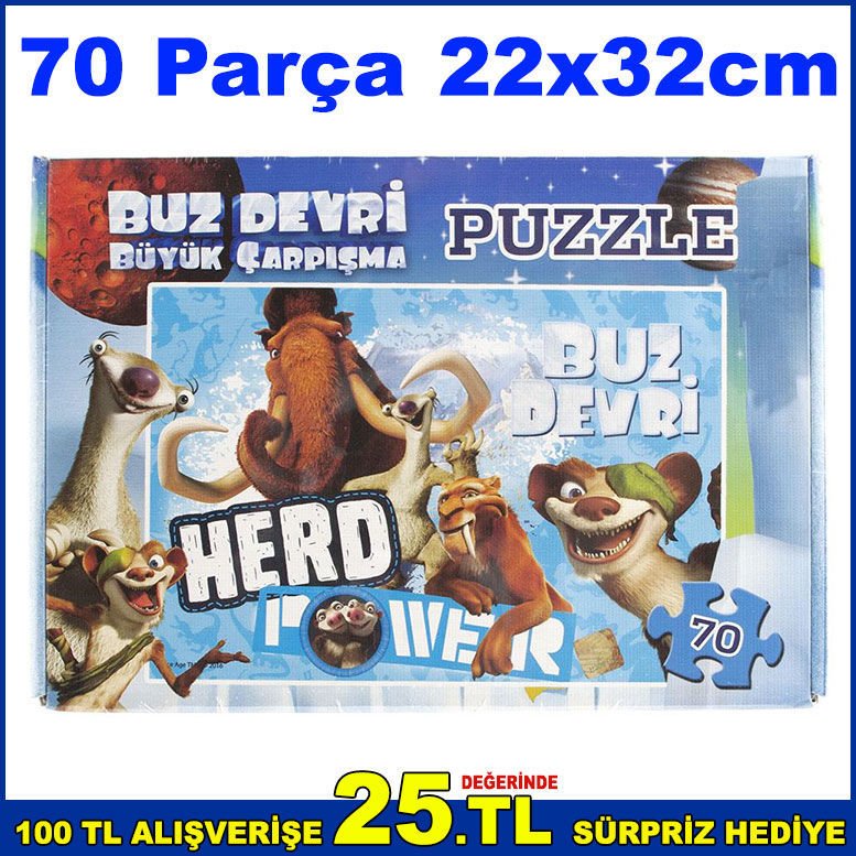Buz Devri Büyük Çarpışma Orijinal Lisanslı Eğitici Öğretici 70 Parça Çocuk Puzzle -2
