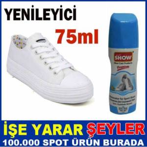 SHOW BEYAZ RENK SPOR AYAKKABI BOYASI SIVI LİKİT BOYA DERİveKUMAŞ
