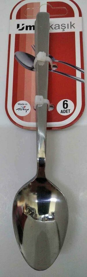 UMUT Çubuk Model Tatlı Kaşığı Paslanmaz Çelik 6 Adet B-4