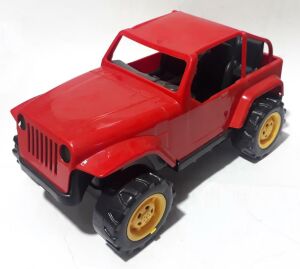 34x19x19cm Boyutunda Kırmızı ve Sarı Renk Jeep Görünümlü Cip