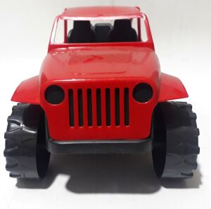 34x19x19cm Boyutunda Kırmızı ve Sarı Renk Jeep Görünümlü Cip