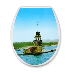 Tüm Klozetlere Uygun Kolay Temizlenen ve Takılan Şehir Manzaralı Klozet Kapak Takımı