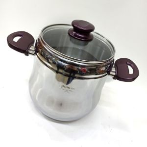 Çelik Özel Kapsül Tabanlı Cam Kapaklı Güveç Tipi 7 lt Tencere