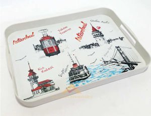 42x31 CM BÜYÜK BOY DESENLİ MELAMİN TEPSİ