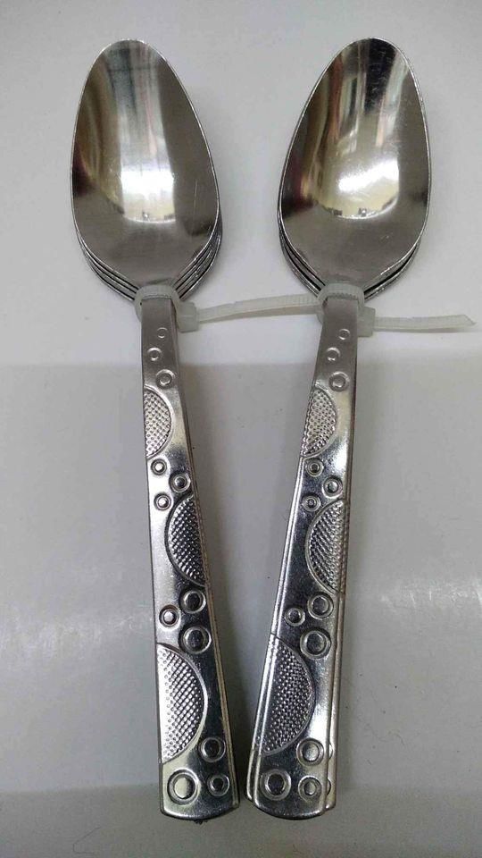 Dekoratif Desenli Boncuk Model Tatlı Kaşığı Paslanmaz Çelik 6adet B-4