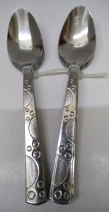 Dekoratif Desenli Boncuk Model Tatlı Kaşığı Paslanmaz Çelik 6adet B-4