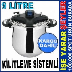 Türkiyenin Güvenli Düdüklü Tenceresi Otomatik Klips Kapakli 9 lt