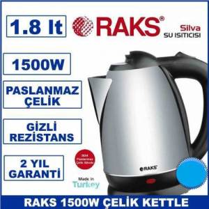 18/10 Paslanmaz Çelik Ketıl,304 Kalite RAKS Silva Kettle Gizli Resistans 2 yıl Garantili Su Isıtıcı