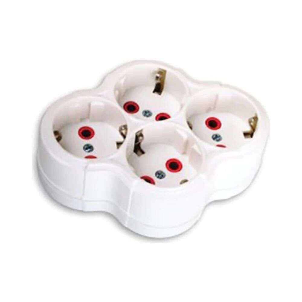 Dört Adet Priz Çıkışlı 1. Sınıf Düz Papatya Yonca Grup Priz