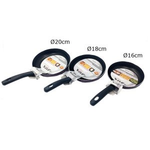 3'lü Yanmaz Yapışmaz Teflon Tava Seti Ø16-18-20cm Omlet Tavası Kızartma, Menemen Tava Takımı