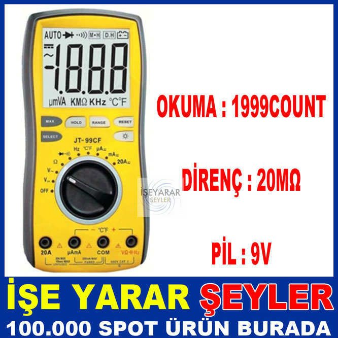 JT90CF AVOMETRE MULTIMETRE VOLTAJ AKIM ÖLÇÜ ALET