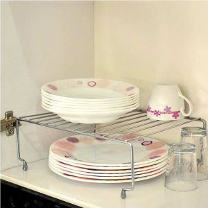 Paslanmaz Krom Kaplama Dolap İçi Yer Kazandıran Raf Ergonomik Tasarım ve Portatif