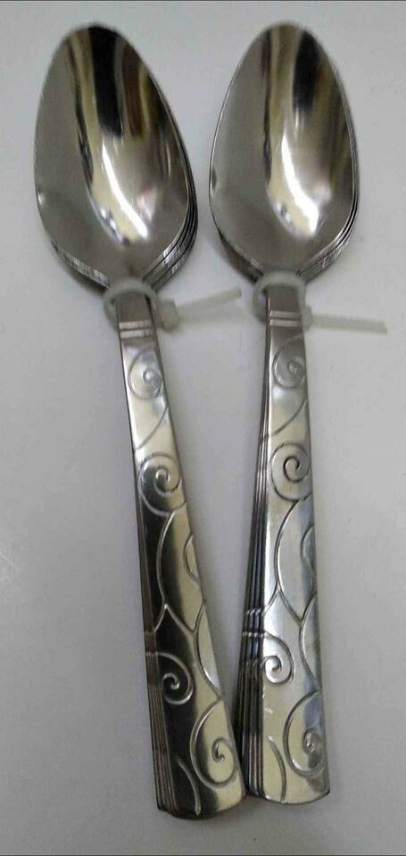 Dekoratif Desenli Tatlı Kaşığı Paslanmaz Çelik 6 Adet B-4