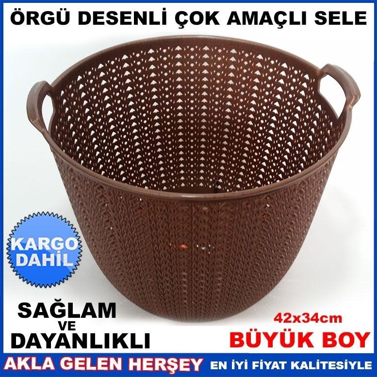 Ücretsiz Kargo HASIR ÖRGÜ DESENLİ BÜYÜK BOY ÇOK AMAÇLI SELE