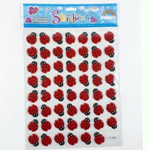 Uğur Böceği Stickerlar Serisi Kabartmalı Yapışan Süper Kalite 55 Adet