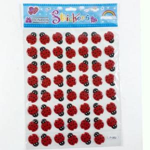 Uğur Böceği Stickerlar Serisi Kabartmalı Yapışan Süper Kalite 55 Adet